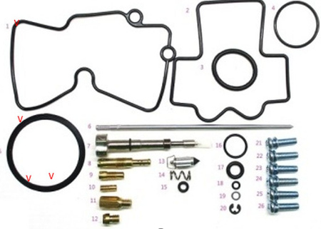 BEARING WORX ZESTAW NAPRAWCZY GAŹNIKA KAWASAKI KX 450F '06-'08 (26-1106)