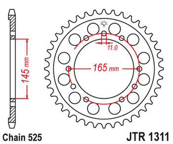 JT ZĘBATKA TYLNA 4367 43 HONDA NTV 650 BRO'S '88-91', NT/NTV/VFR 400 '87-91' (436743JT) (ŁAŃC.525)