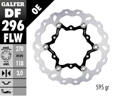 GALFER TARCZA HAMULCOWA PRZÓD YAMAHA YZ 125 '22-'23; YZ 250 '22-23; YZ 250F '21-23; YZ 450F '20-'23; WR 250F '17-; WR 450F '20-'23 (WAVE FLOATING) (270X118X3MM)