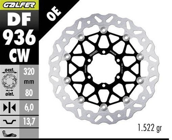 GALFER TARCZA HAMULCOWA PRZÓD BMW M 1000R '23-; M 1000RR '21-; M 1000XR '24-; S 1000R '21- ; S 1000RR '19-; S 1000XR '20- (WAVE FLOATING) (320X80X5MM)
