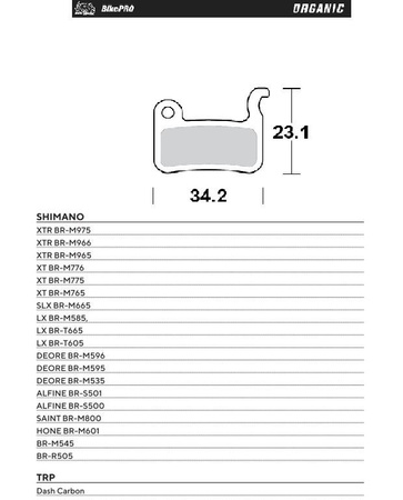 MOTO-MASTER WYPRZEDAŻ BIKE PRO KLOCKI HAMULCOWE ROWEROWE ORGANICZNE PASUJE DO SHIMANO XTR BR-M975, BR-M966, BR-M965, XT BR-M776, BR-M775, BR-M765, SLX BR-M665, SAINT BR-M800, DEORE BR-M596, BR-M595, BR-M535