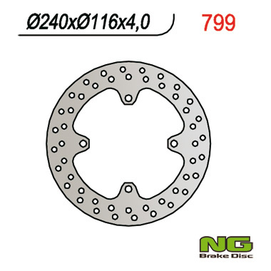 NG TARCZA HAMULCOWA TYŁ KAWASAKI KX 125/250 (03-08), KXF 250 (04-19), 450 (05-19), SUZUKI RMZ 250 (04-06) (240X116X4) 4 OTWORY O ŚR 10,5MM