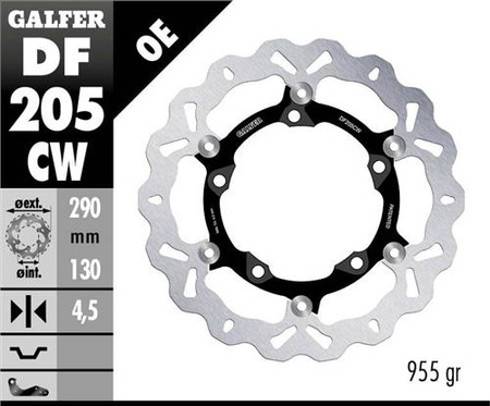 GALFER TARCZA HAMULCOWA PŁYWAJĄCA PRZÓD 290MM KAWASAKI NINJA 125 19- , NINJA 300R (ABS) 13-, VERSIS X 300 17-, Z125/250/300 15- , (290X130X4,5MM)