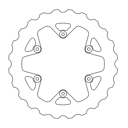 MOTO-MASTER TARCZA HAMULCOWA TYŁ (PEŁNA) MUD SERIES (BŁOTO) 245MM YAMAHA YZ 125 '02-'18, YZ 250 '02-'20, YZF 250/450 '02-'18