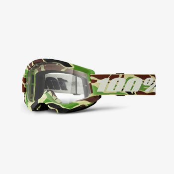 100 PROCENT GOGLE MODEL STRATA 2 WAR CAMO - CLEAR LENS - KOLOR ZIELONY/BRĄZOWY CAMO SZYBKA PRZEŹROCZYSTA