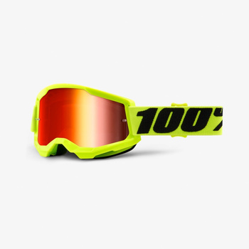 100 PROCENT GOGLE MODEL STRATA 2 NEON YELLOW - MIRROR PINK LENS - KOLOR ŻÓŁTY FLUO SZYBKA RÓŻOWE LUSTRO