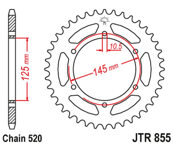 JT ZĘBATKA TYLNA 866 46 YAMAHA XTZ 750 89-98 (3LD) (86645JTZBK) (ŁAŃC. 520) KOLOR CZARNY