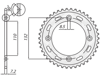 SUNSTAR ZĘBATKA TYLNA 4486 49 KTM SX 85 '04-'24, 105 XC '07-'11 (JTR895.49) (ŁAŃC. 428) (448649JT)