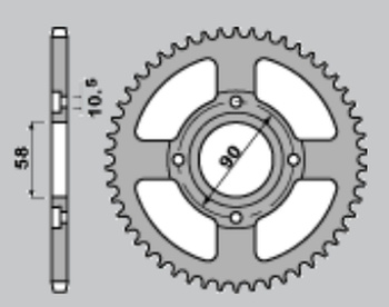 JR WYPRZEDAŻ ZĘBATKA TYLNA 269 46 HONDA CG 125 '02-'05, CM 125 '82-'97, CB 125T '82-'88, DAELIM VC 125 '96-'99 (JTR269.47)* (ŁAŃC. 428)