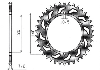 SUNSTAR ZĘBATKA TYLNA 5301 39 KAWASAKI ZR 750 ZEPHYR 91-99,W 650 99-06 (JTR498.39) (ŁAŃC. 525) (530139JT)