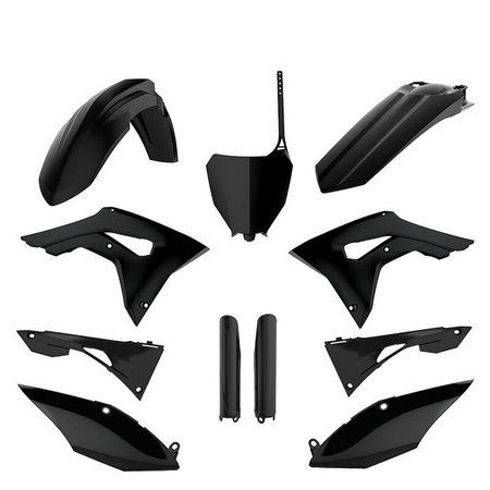 POLISPORT KOMPLET PLASTIKÓW (FULL KIT) HONDA CRF 250R '18-'21; CRF 450R '17-'20 W ZESTAWIE TABLICA PRZEDNIA (8667200003) I OSŁONY AMORTYZARORÓW (8351900002) KOLOR CZARNY