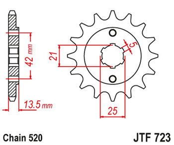 JT ZĘBATKA PRZEDNIA 723 14 CAGIVA 350 ELEPHANT (72314JT) (ŁAŃC. 520) NA ZAMÓWIENIE