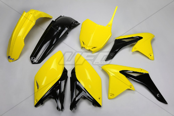UFO KOMPLET PLASTIKÓW SUZUKI RMZ 250 '10-'18 KOLOR OEM '14-'16 (ŻÓŁTY/CZARNY) (SU416E999)