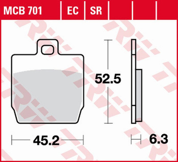 TRW ZF KLOCKI HAMULCOWE KH268 ECO ORGANIC YAMAHA NS 50 AEROX '13-, YQ 50 AEROX '97-'12,PRZÓD, YAMAHA EW 50 SLIDER '00-'06, MBK 350 QUADRO 3/QUADRO 4 '15-, TYŁ
