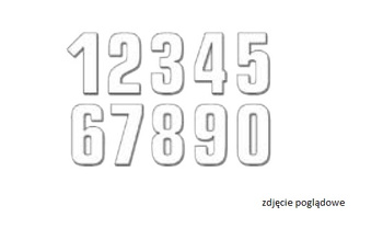 BLACKBIRD NUMERY STARTOWE 16CM X 7,5CM PROSTE, KOLOR BIAŁY NR8 (3SZT.)
