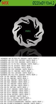NG TARCZA HAMULCOWA TYŁ KTM / HUSABERG (220X110X4,2) WAVE (NG141; NG129)