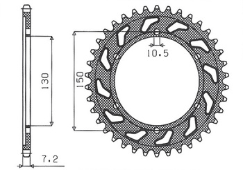 SUNSTAR ZĘBATKA TYLNA 300 42 YAMAHA TDM 900 '02-'13 (JTR300.42) (ŁAŃC. 525) (30042JT)