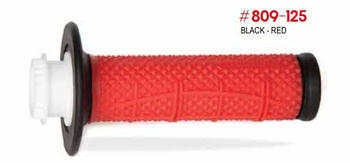 PROGRIP 2025/12 MANETKI PG809 OFF ROAD Z BLOKADĄ SCS LOCK-ON + 7 ADAPTERÓW ROLGAZU (22+25MM) KOLOR CZARNY CZERWONY DWUSKŁADNIKOWE HALF WAFFLE DŁ. 115MM (809-125)