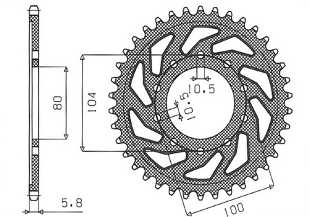 SUNSTAR ZĘBATKA TYLNA 478 43 KAWASAKI ZX6R (05-13), Z750 (JTR478.43) (ŁAŃC. 520) (47843JT)