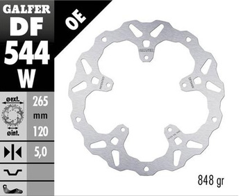 GALFER TARCZA HAMULCOWA TYŁ BMW S 1000XR '20-'22 (WAVE FIXED) (265X120X5MM)