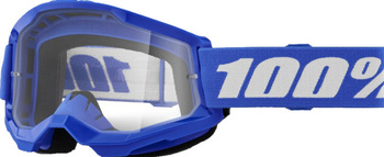 100 PROCENT GOGLE MODEL STRATA 2 BLUE - CLEAR LENS - KOLOR NIEBIESKI/BIAŁY SZYBKA PRZEŹROCZYSTA