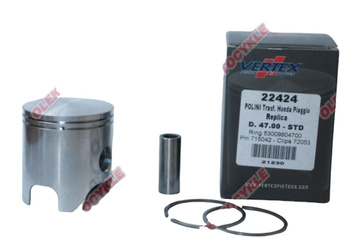 VERTEX TŁOK POLINI, HONDA, PIAGGIO 47,75MM SWORZEŃ 12MM (PIERŚCIENIE 53009804780 X 2 SZT.)