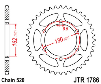 JT ZĘBATKA TYLNA SUZUKI PE 250 '80-82', PE 400 '80-81' (ŁAŃC.520)