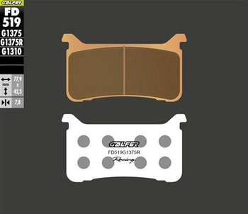 GALFER KLOCKI HAMULCOWE KH700 SPIEK METALICZNE (ZŁOTE) SPORT RACING PRZÓD HONDA CBR 600RR '18-; VFR 800 '17-; CROSSRUNNER 800X '17; CB 1000R '18-; CB 1000 HORNET '24-; CB 1100N/RS '17-; CBR 1000RR '17-'25; CMX 1100T REBEL '21-