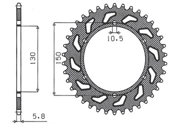 SUNSTAR ZĘBATKA TYLNA 236 42 HONDA NX 650 '88-'90, FMX 650 '05-'08, XR 600 88-90, YAMAHA XJ6 600 '09-'13 (JTR245/3.42)* (ŁAŃC. 520) (430942JT)