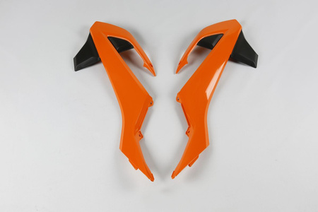 UFO OSŁONY CHŁODNICY KTM SX 65 '16-22, KOLOR OEM '16 I '18 (POMARAŃCZOWY/CZARNY)