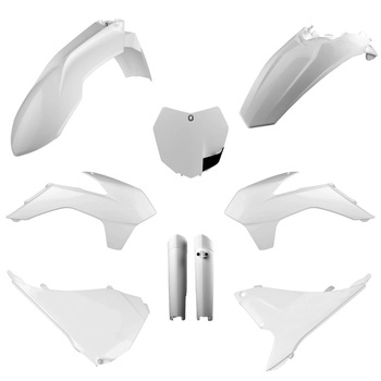 POLISPORT KOMPLET PLASTIKÓW (FULL KIT) KTM SX/SX-F/XC-F '13-'14 W ZESTAWIE TABLICA PRZEDNIA (8659100002) I OSŁONY AMORTYZATORÓW (8398500002) KOLOR BIAŁY