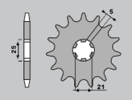JR ZĘBATKA PRZEDNIA 569 16 YAMAHA XV 250 '89-'94, XVS 250 '08-'17, XV 250`89-15 (+2) (JTF569.16) (ŁAŃC. 520) (56916JT)