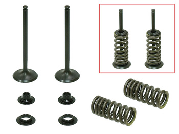 PSYCHIC 2024/03 ZAWORY WYDECHOWE (KOMPLET ZAWORÓW ZE SPRĘŻYNAMI I PODKŁADKAMI) HONDA CRF 250R '04-'07, CRF 250X '04-'15, STALOWY (MX-09502E) (26X4,96X82,1MM)