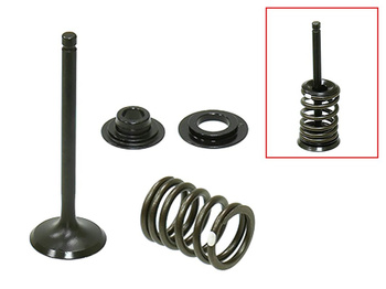 PSYCHIC 2024/03 ZAWORY SSĄCE (KOMPLET ZAWORÓW ZE SPRĘŻYNAMI I PODKŁADKAMI) HONDA CRF 110 F '13-'23 STALOWY (MX-09558IK) (25,5X4,98X76,6MM)