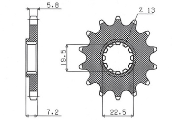 SUNSTAR ZĘBATKA PRZEDNIA 434 16 SUZUKI GN 400 '80-'82, DR 400 '80-'83 (JTF434.16)* (ŁAŃC. 520) (43416JT)