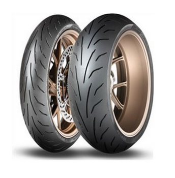 DUNLOP KOMPLET OPON (637484/24) 120/70ZR17 SPMAX QUALIFIER CORE (58W) TL PRZÓD DOT 2024 + (637804/24) 190/50ZR17 SPMAX QUALIFIER CORE (73W) TL TYŁ DOT 2024 + DUNLOP BANDANA