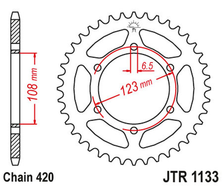 JT ZĘBATKA TYLNA 4412 65 APRILIA SX 50 -18-19 (441265JT) (ŁAŃC.420)
