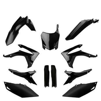 POLISPORT KOMPLET PLASTIKÓW (FULL KIT) HONDA CRF 250R '14-'17; CRF 450R '13-'16 W ZESTAWIE TABLICA PRZEDNIA (8659400003) I OSŁONY AMORTYZARORÓW (8351700002) KOLOR CZARNY