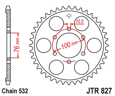 JT ZĘBATKA TYLNA 806 43 SUZUKI RF 900R '94-00 (80643JT) (ŁAŃC. 532)