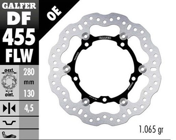 GALFER TARCZA HAMULCOWA PRZÓD YAMAHA MT 07 (ABS) '14-'20; TRACER GT '16-; SRX 700 '15-; XTZ 700 TENERE '19-23 (WAVE FLOATING) (280X130X4.,5MM)