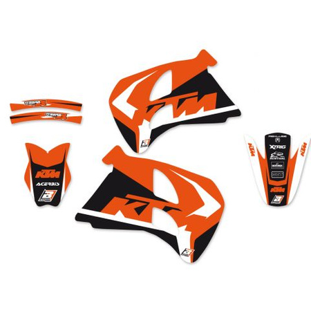BLACKBIRD KOMPLET NAKLEJEK (OKLEIN) KTM 2T '93-'97 (2 STROKE ALL MODELS) DREAM 4 KOLOR POMARAŃCZOWY BIAŁY CZARNY