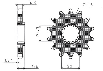 SUNSTAR ZĘBATKA PRZEDNIA 585 16 YAMAHA XTZ 750 '90-'98 (JTF578.16) (JTF1536.16) (ŁAŃC. 520) (58516JT)
