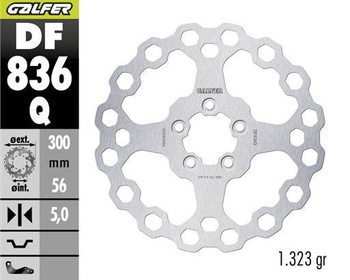 GALFER TARCZA HAMULCOWA TYŁ HARLEY-DAVIDSON (300X56X5) (QUBIQ)