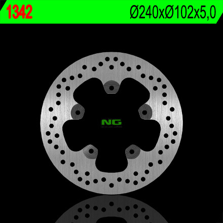 NG TARCZA HAMULCOWA TYŁ APRILIA 1200 CAPONORD '13-'15, DORSODURO 1200 '11-'14, PIAGGIO BEYERLY 300/350 '11-'15 (240X102X5) (5X8,5MM)