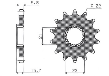 SUNSTAR ZĘBATKA PRZEDNIA 441 15 YAMAHA XT 600 '87-'90, XT 600E '97-'03, XTZ 660 '91-'98, TT 600 '93-'02 (JTF1577.15) (ŁAŃC. 520) (44115JT)