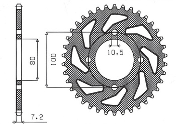 SUNSTAR ZĘBATKA TYLNA 4533 45 SUZUKI GZ 125 MARUDER '98-'11 (JTR1794.45) (ŁAŃC. 428) (453345JT)