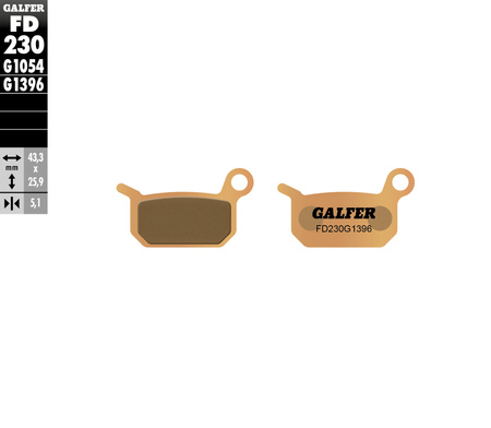 GALFER KLOCKI HAMULCOWE KH325 SPIEK METALICZNY (ZŁOTE) OFF ROAD KTM SX50/65 TYŁ