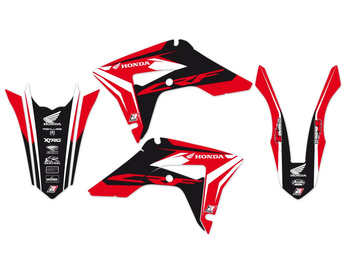 BLACKBIRD KOMPLET NAKLEJEK (OKLEIN) + POKROWIEC POSZYCIE NA SIEDZENIE HONDA CRF 250R '18-'21, CRF 450R '17-'20, CRF 450X '17-'24 DREAM 4 KOLOR CZERWONY CZARNY
