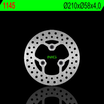 NG TARCZA HAMULCOWA TYŁ PEUGEOT CITYSTAR 125 14-21, SATELIS 125 '06-19, ELYSTAR 125 '02-'07 (210X58X4,0MM) (3X8,5MM)SATELIS 125 06-18