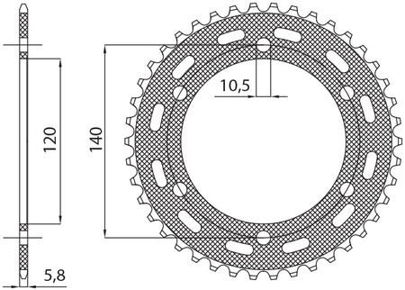 SUNSTAR ZĘBATKA TYLNA 475 42 KAWASAKI KLR 250 '84-'05 (JTR1490.42) (ŁAŃC. 520) (47542JT)